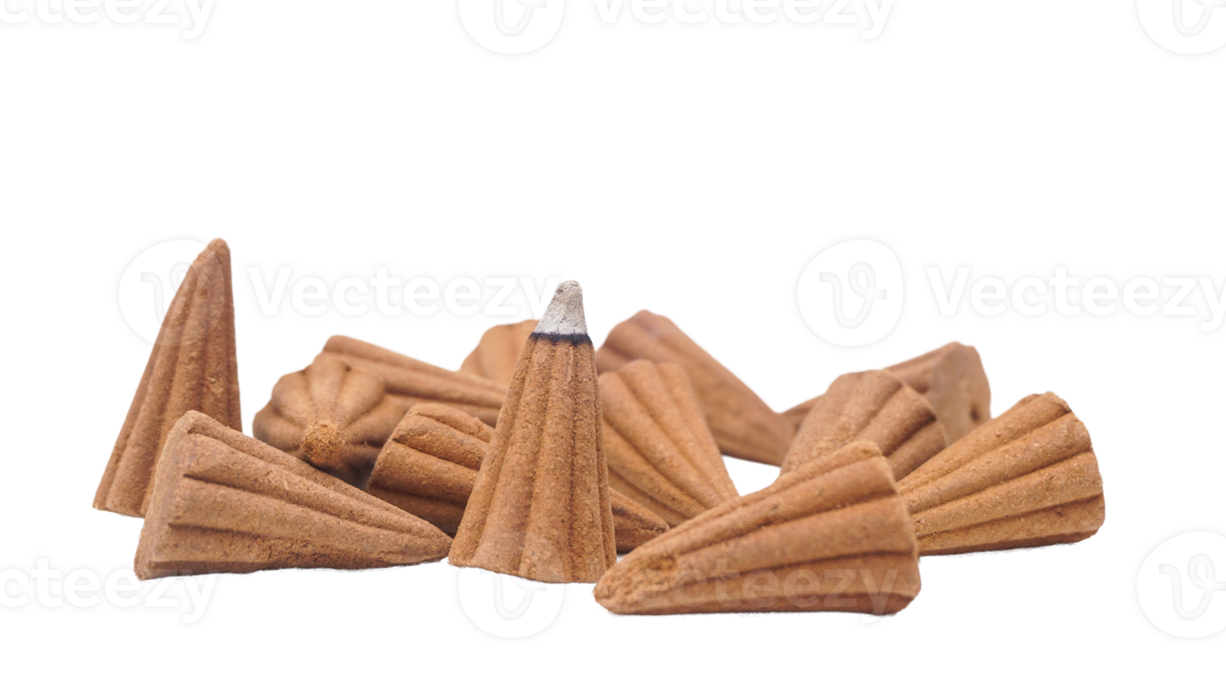 Bunch of incense cones for aromatherapy isolated on transparent background png