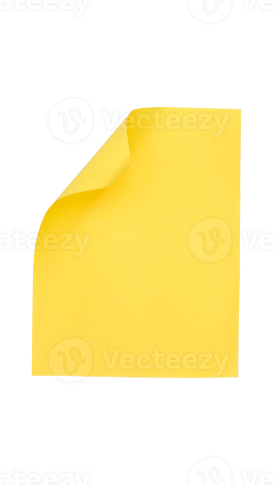 Yellow paper sticker label template isolated on transparent background png