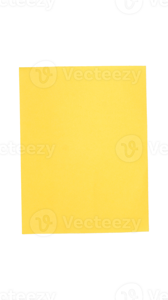 Blank yellow paper sticker label isolated on transparent background png