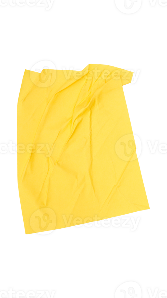 Yellow paper sticker label mockup isolated on transparent background png