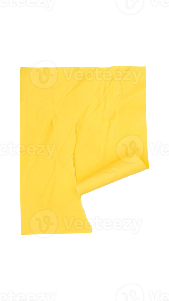 Yellow paper sticker label isolated on transparent background png