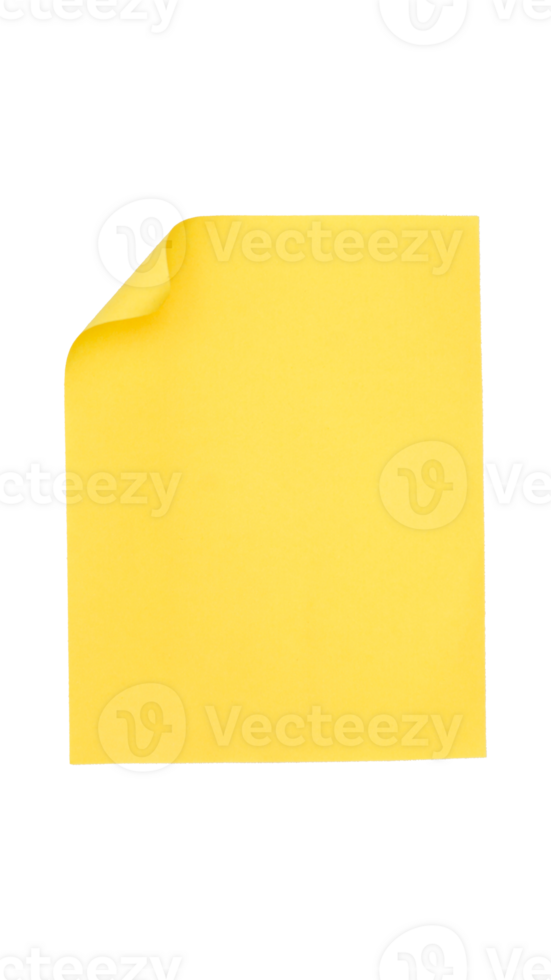 Yellow paper sticker label with blank space isolated on transparent background png