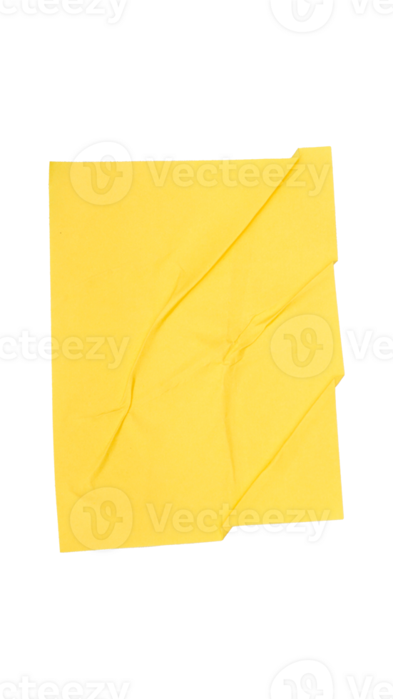 Empty yellow adhesive paper label isolated on transparent background png