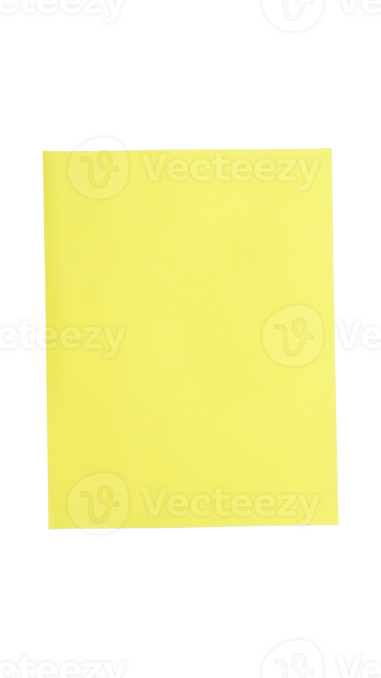 Blank bright yellow paper sticker label isolated on transparent background png