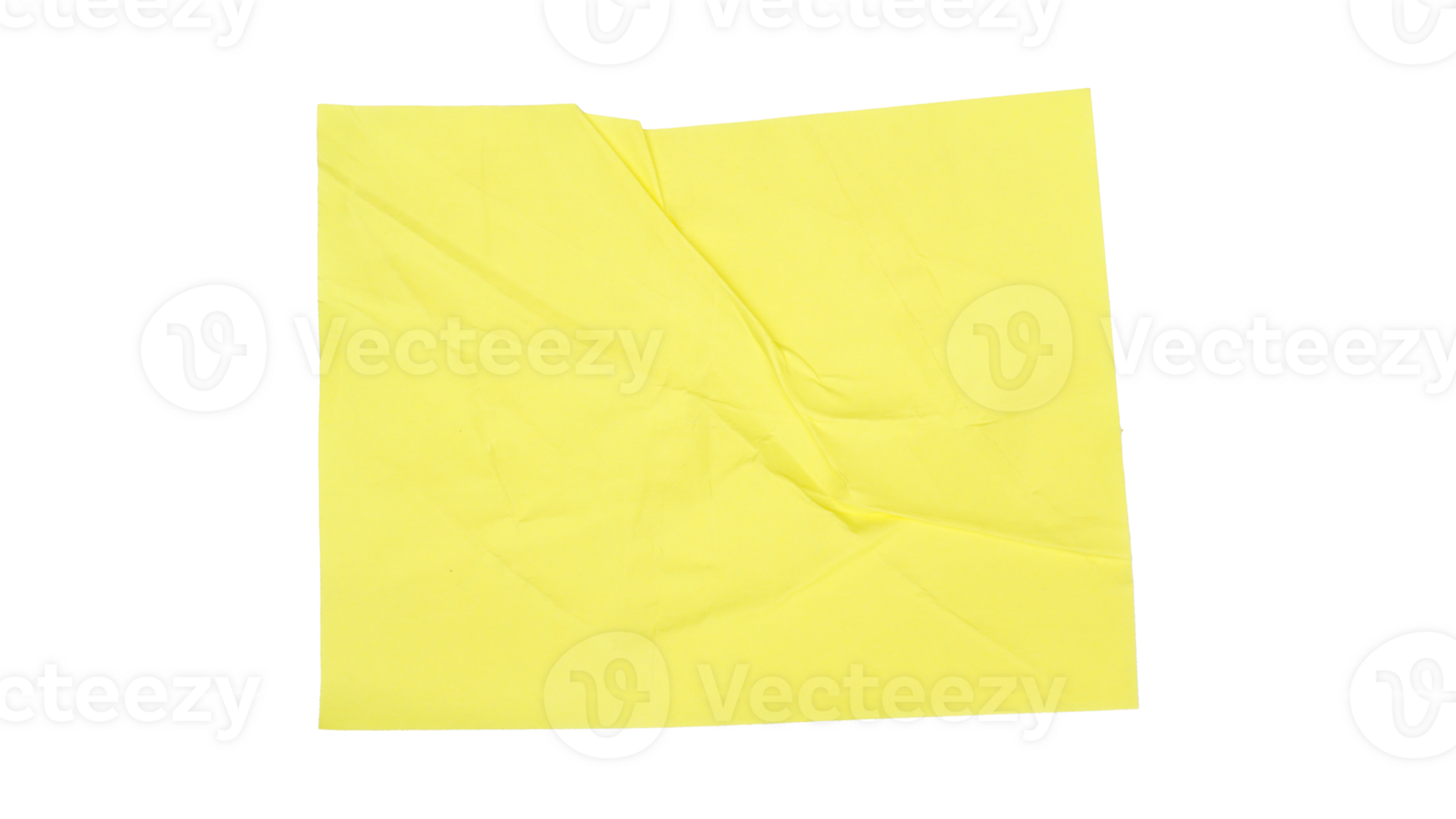 Simple bright yellow paper sticker tag isolated on transparent background png