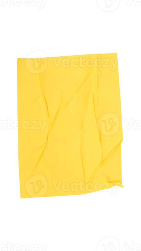 Plain yellow paper sticker label isolated on transparent background png