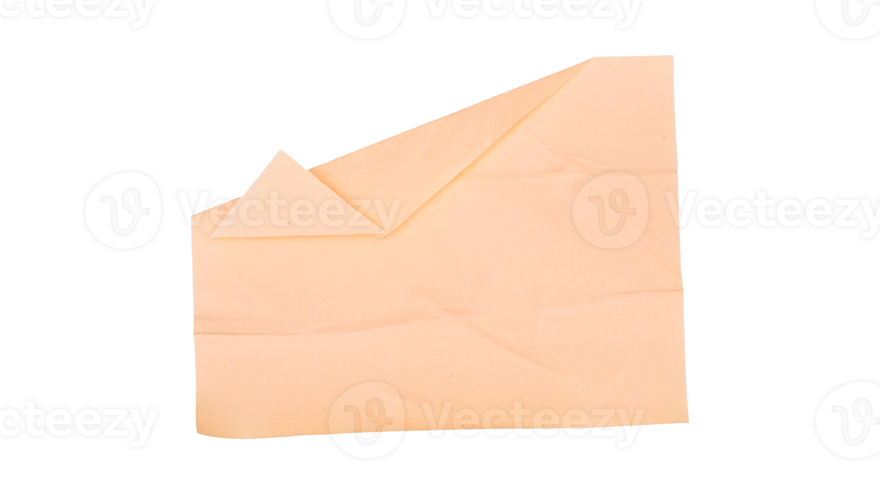 Plain peach colored paper sticker label isolated on transparent background png