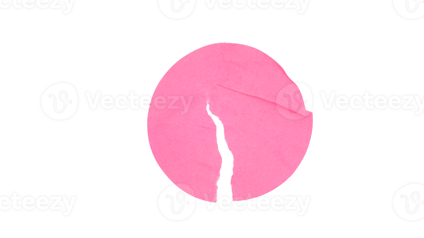 pink round adhesive paper sticker label isolated on transparent background png