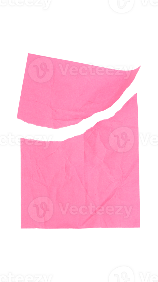 Plain pink paper sticker label isolated on transparent background png