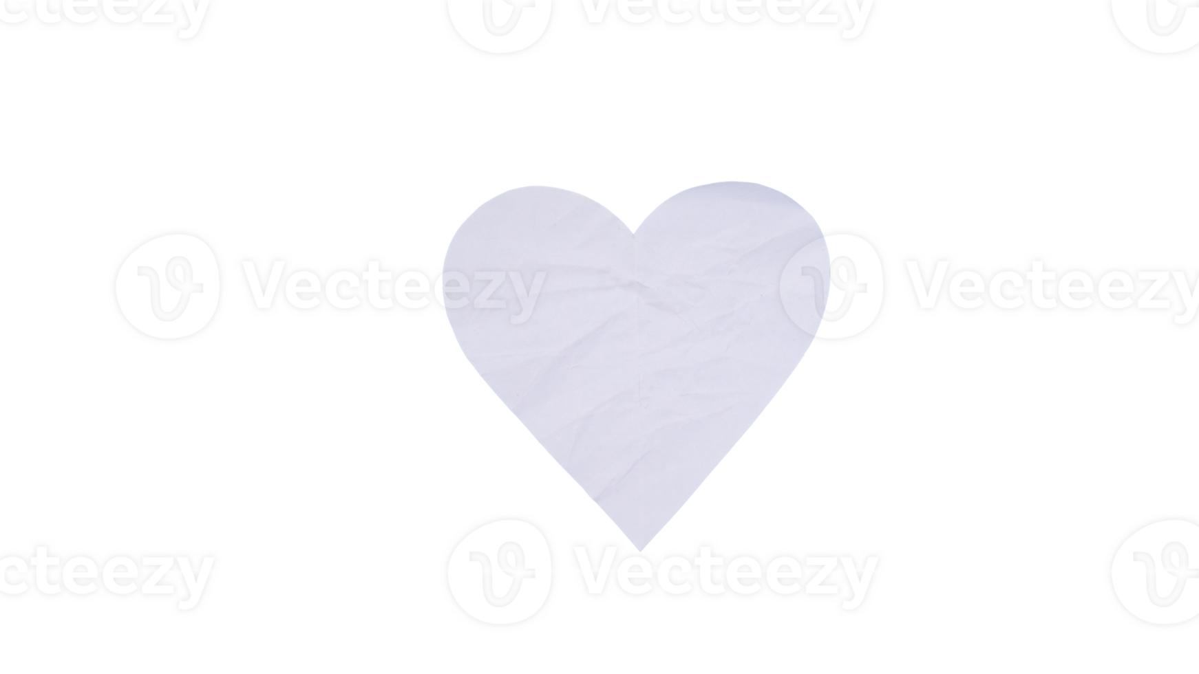 White heart shaped label blank paper sticker isolated on transparent background png