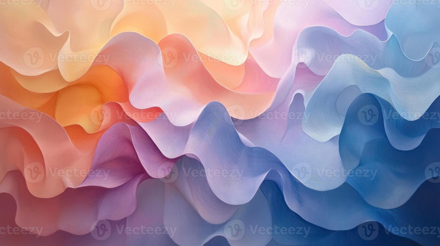 Abstract, colorful, flowing fabric waves photo