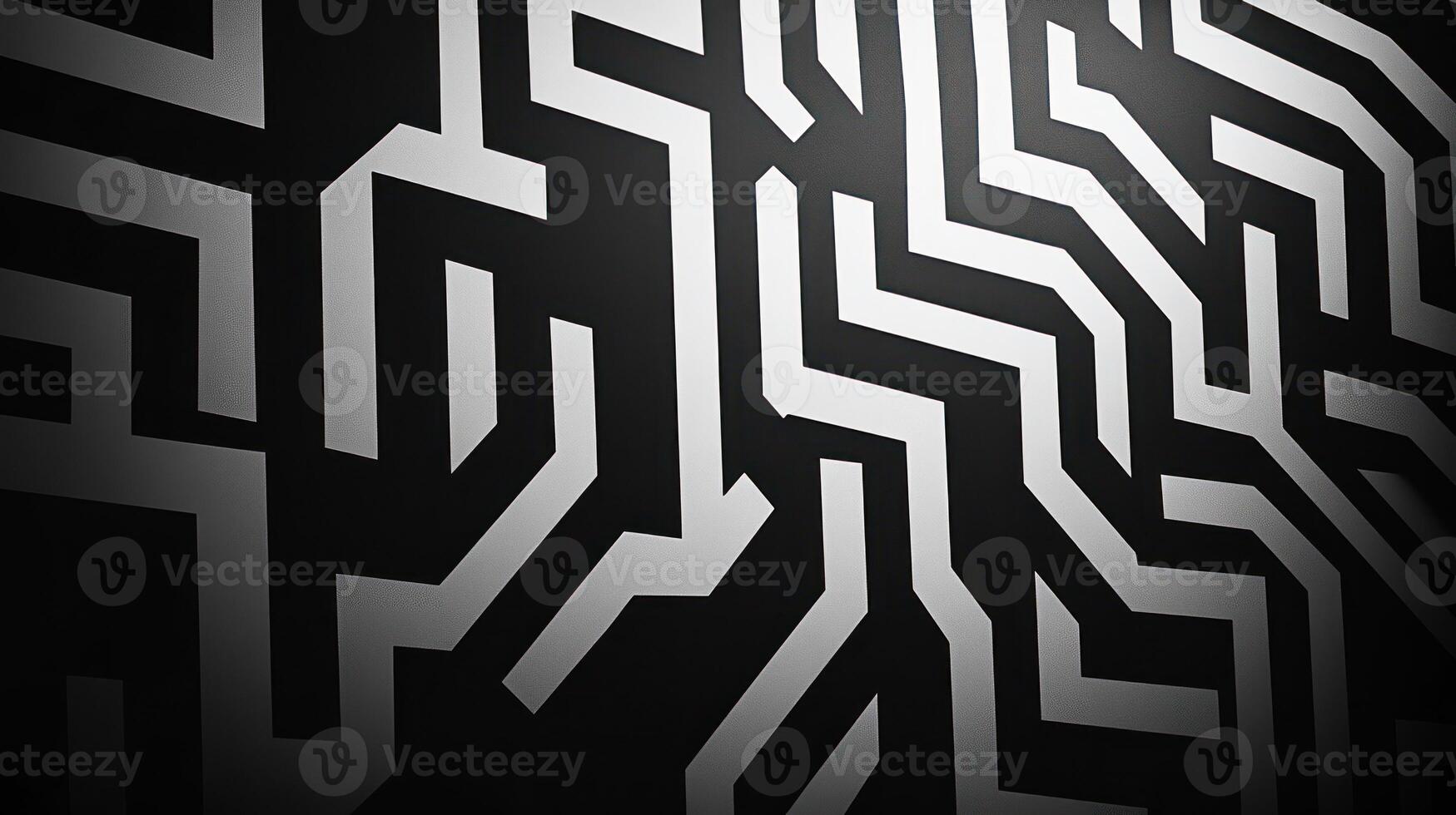 Abstract black and white maze pattern photo