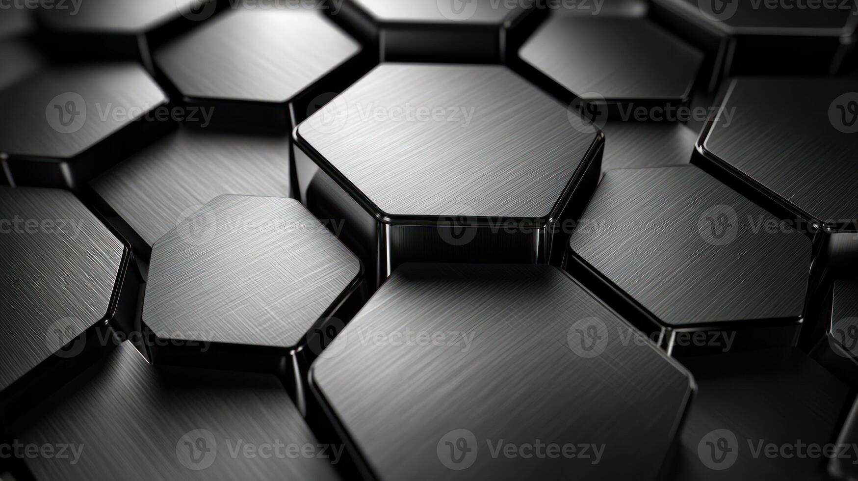 Abstract Black Hexagonal Geometric Pattern photo