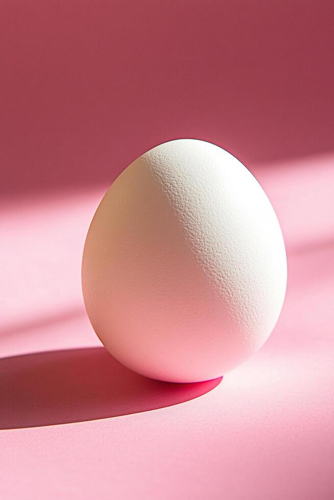 Egg on a pink surface photo
