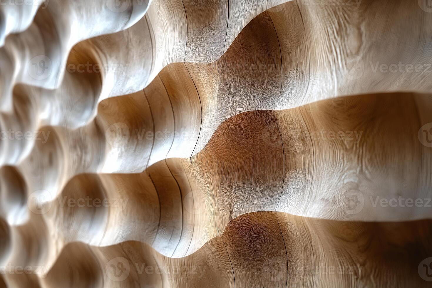 Textured wooden wall showcasing natural patterns and waves in modern interior design. Detailed view of a wooden wall featuring smooth, wavy textures that create a captivating effect photo
