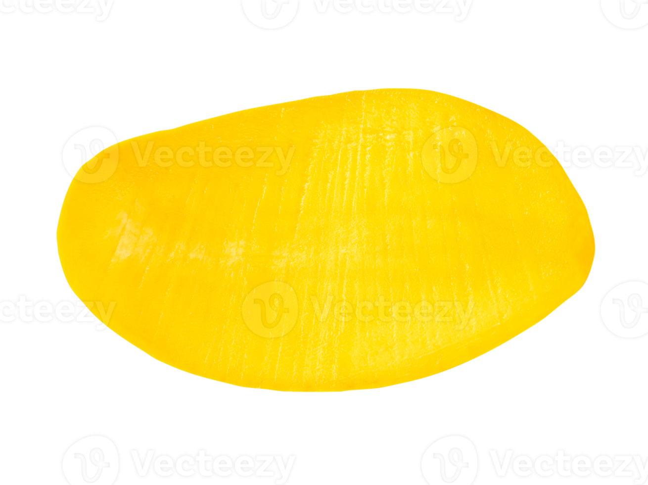 Ripe yellow mango fruit in horizon half isolated with clipping path in file format png
