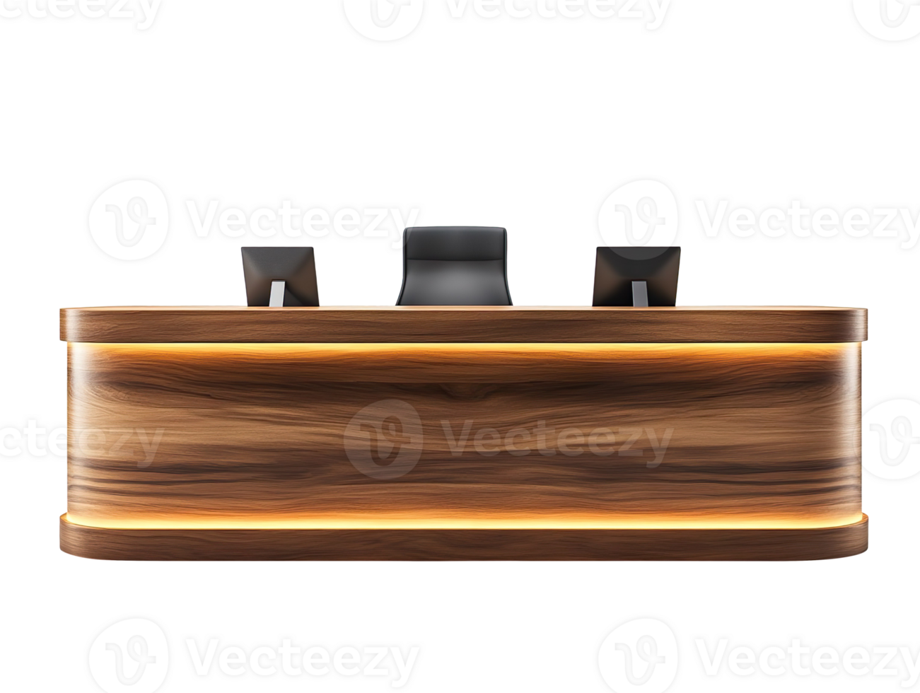 Modern Reception Area Desk With Elegant Design isolated on transparent background png