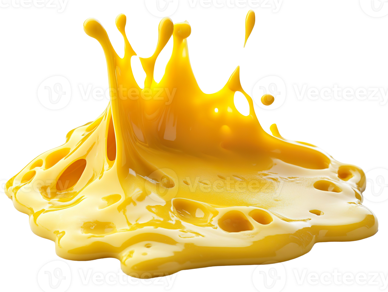 Melted yellow cheese isolated on transparent background png