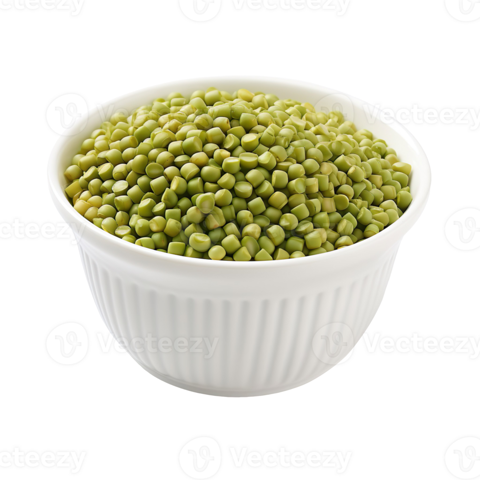 Mung beans in white cup isolated on transparent background png