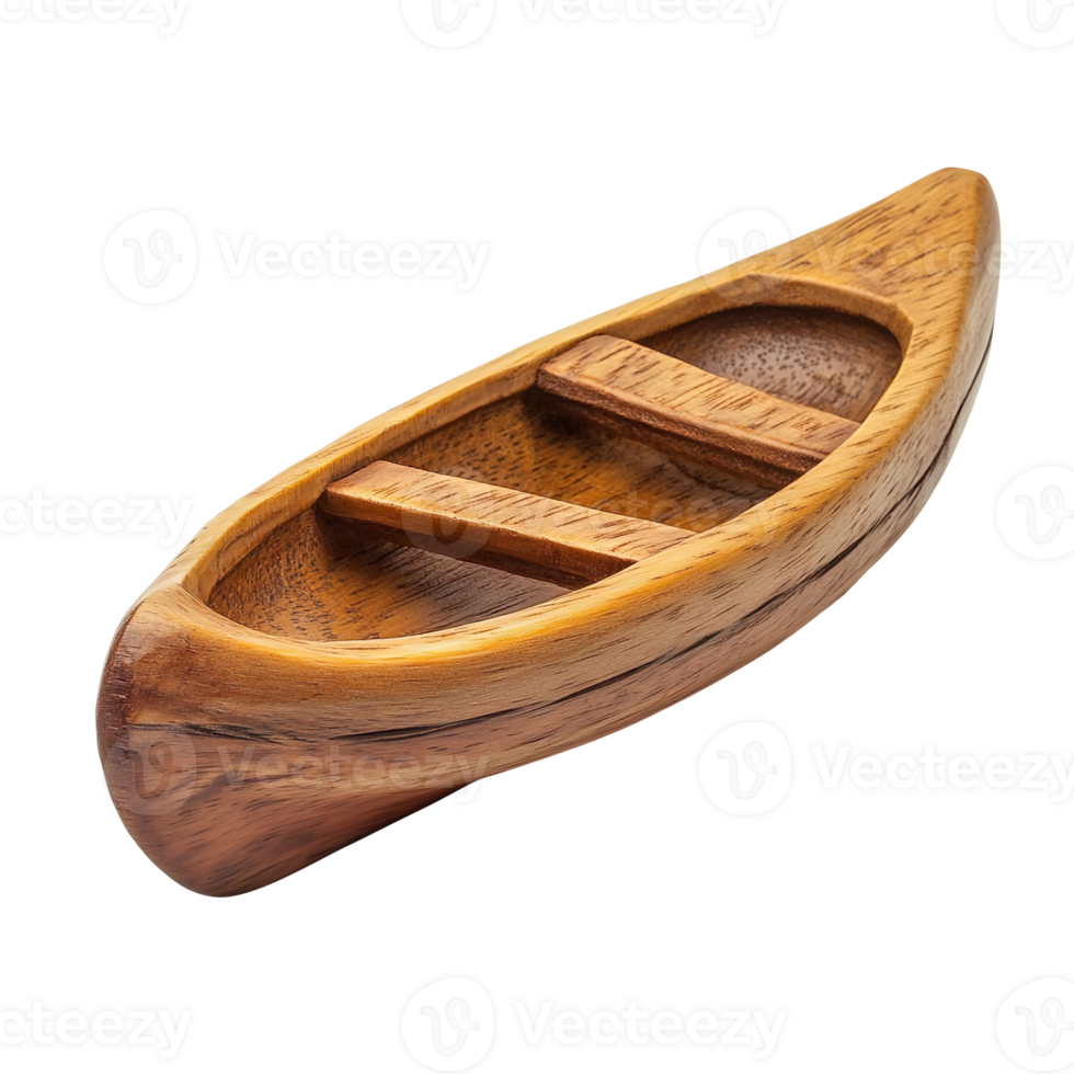 Miniature Wooden Kayak Image isolated on transparent background png