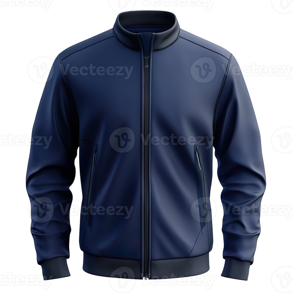 Navy Blue Sports Jacket isolated on transparent background png