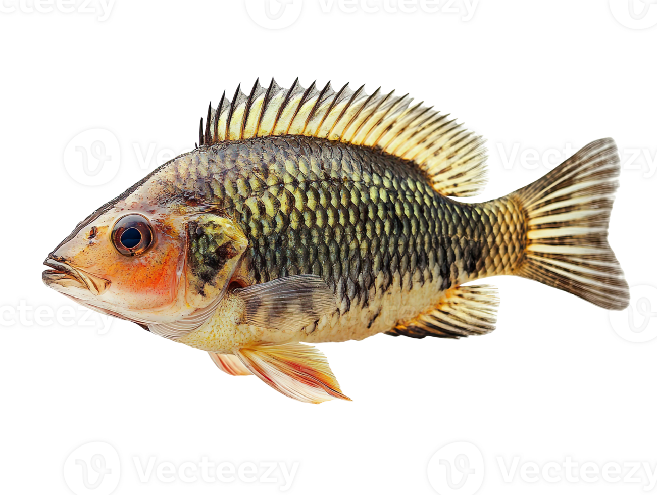 Nile tilapia fish isolated on transparent background png
