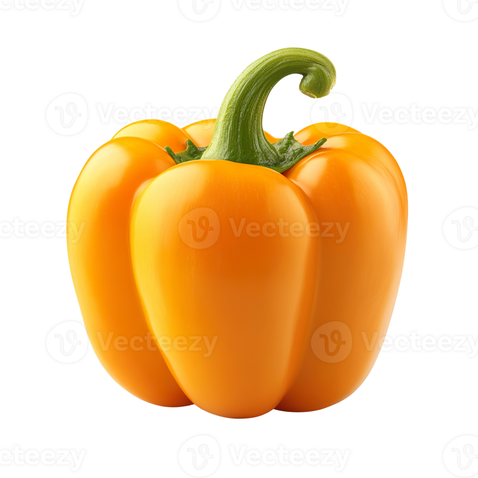 Orange capsicum isolated on transparent background png