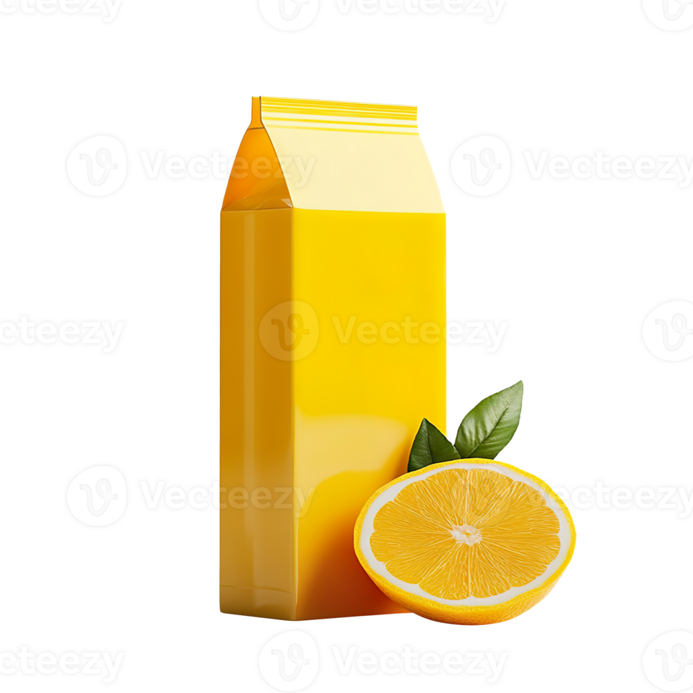 orange juice pack mockup isolated on transparent background png