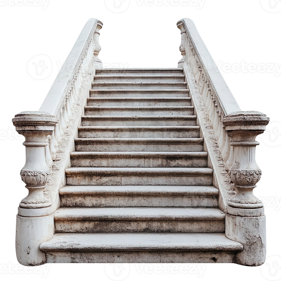 old staircase isolated on transparent background png