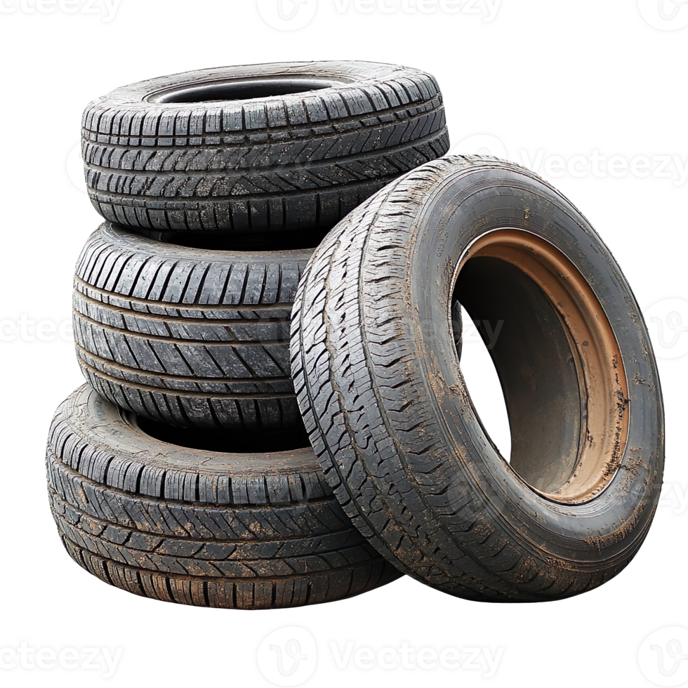 Old Tires Stacked isolated on transparent background png