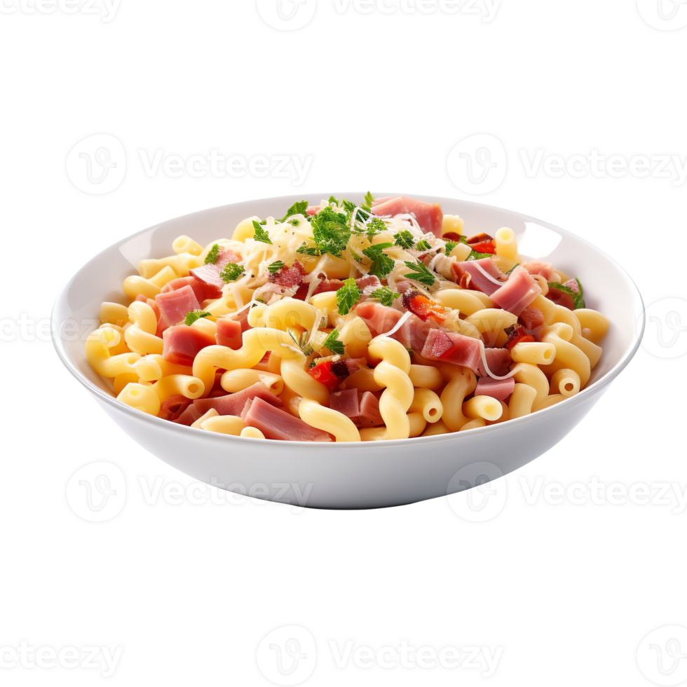 pasta with ham and cheese isolated on transparent background png
