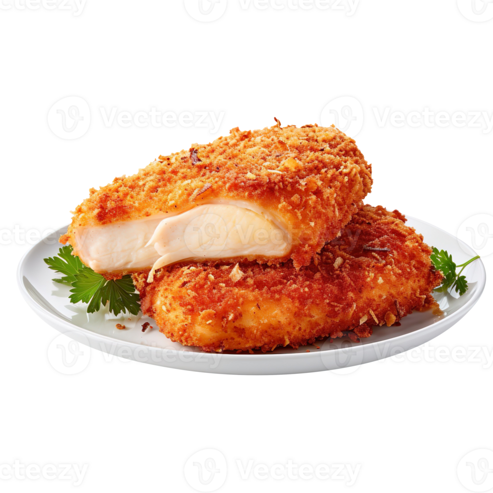 Parmesan crusted chicken isolated on transparent background png