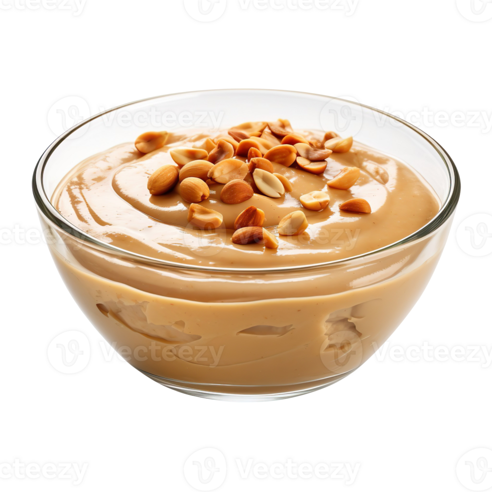 Peanut Sauce Delight Clear Background Bowl Presentation isolated on transparent background png