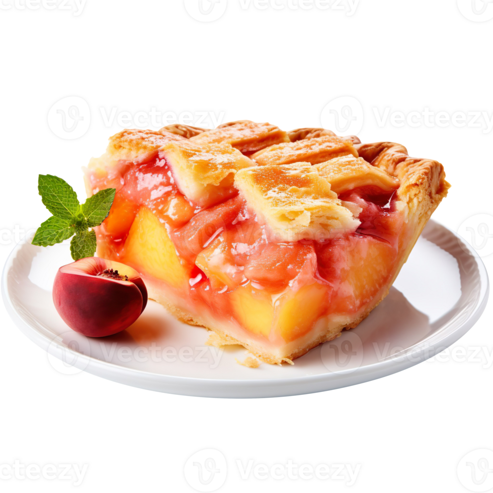 Peach perfection pie isolated on transparent background png