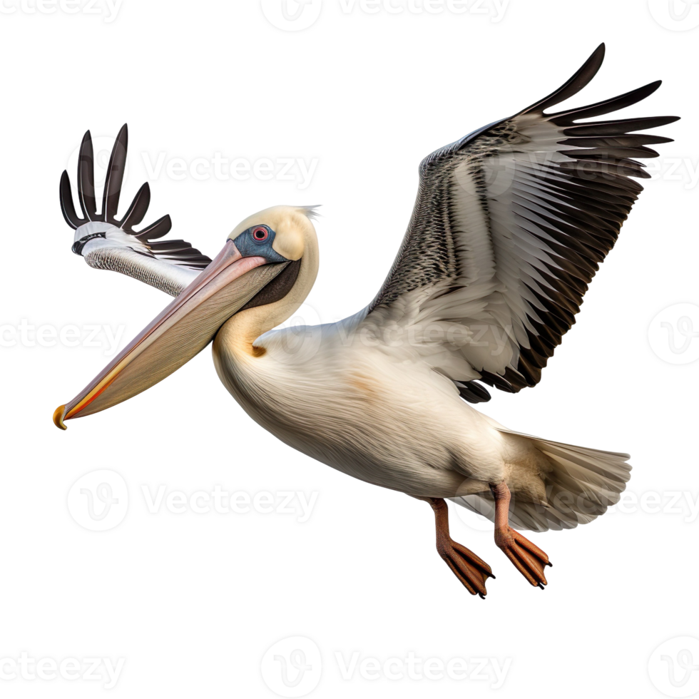 Pelican in Graceful Flight isolated on transparent background png