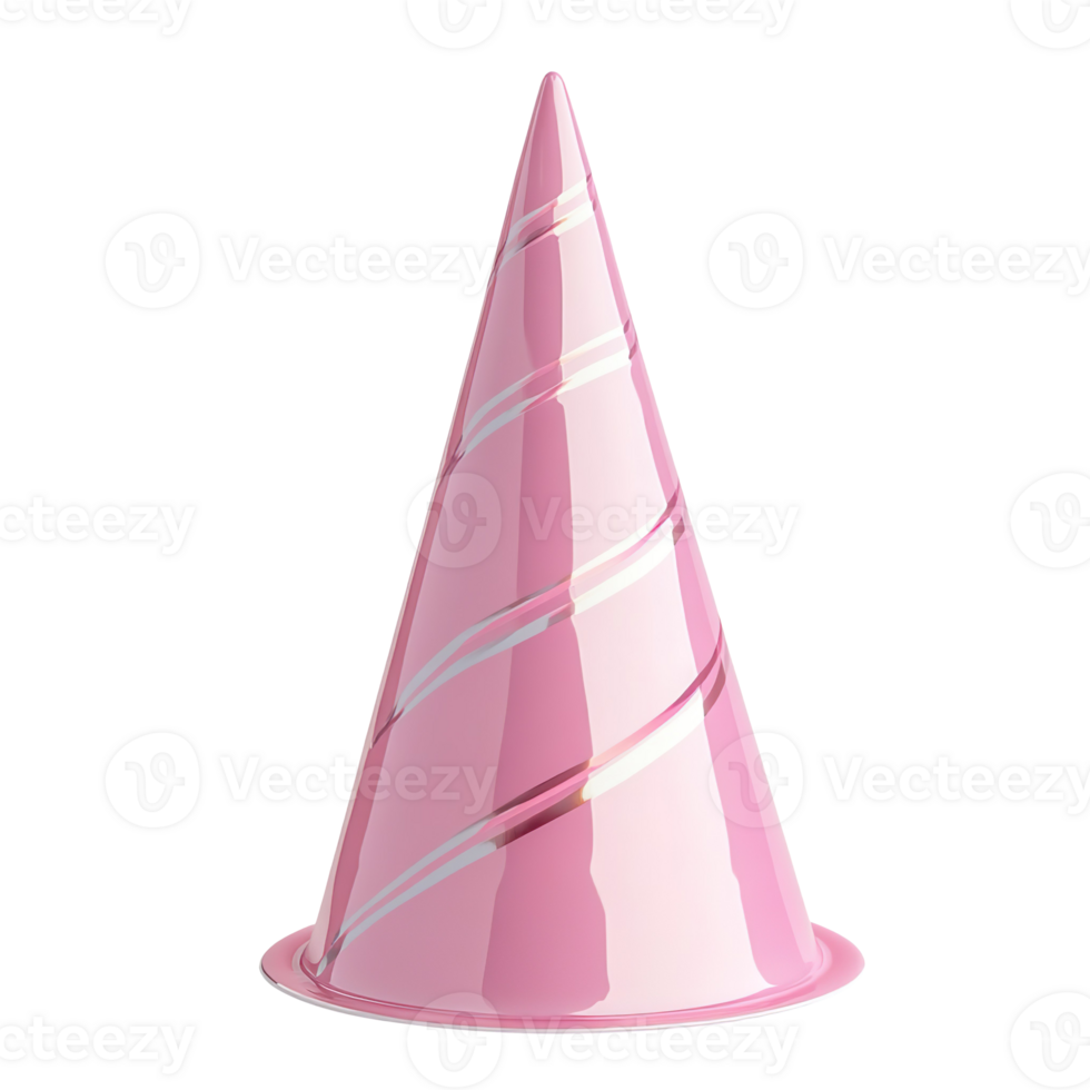 Pink Party Hat isolated on transparent background png