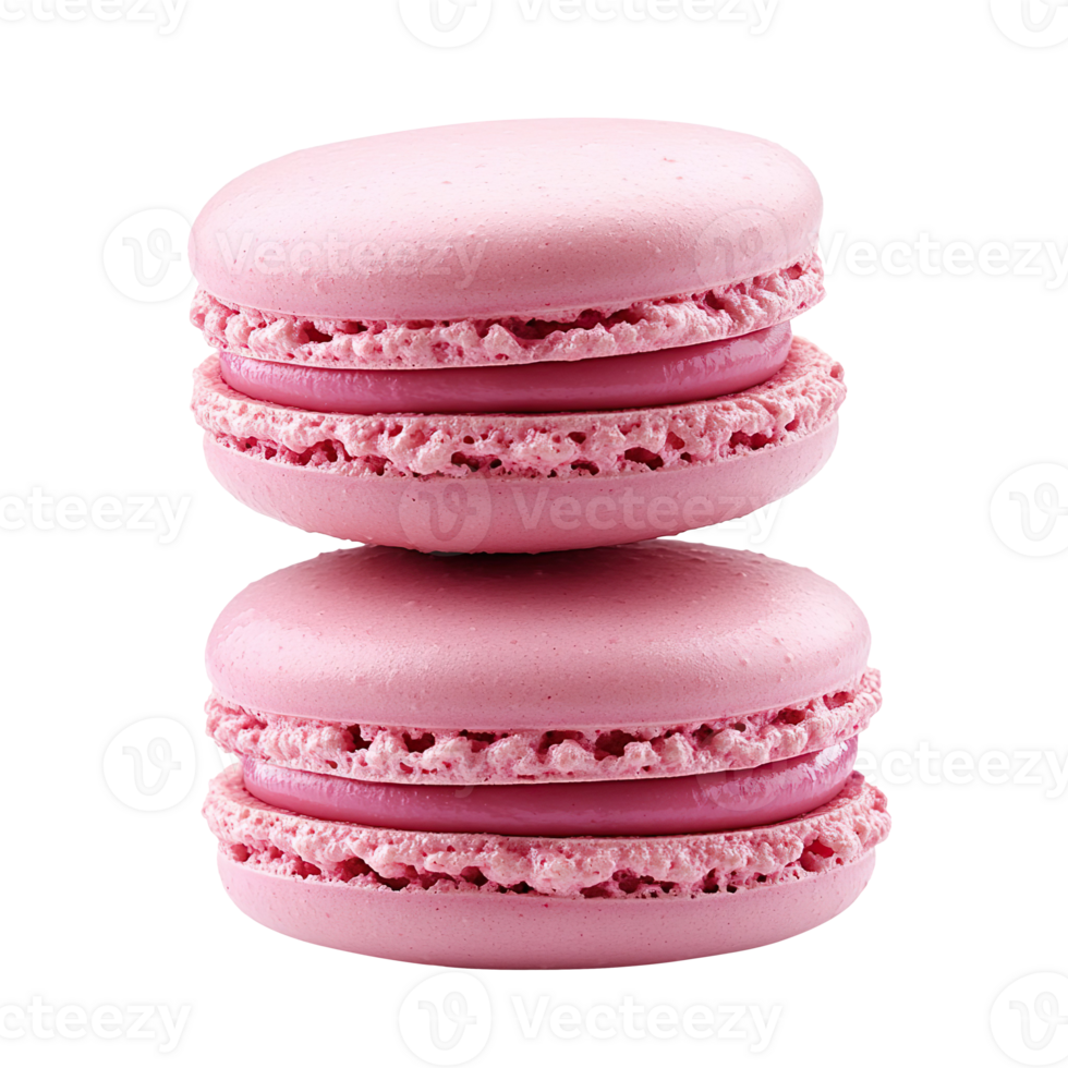 Pink macarons isolated on transparent background png