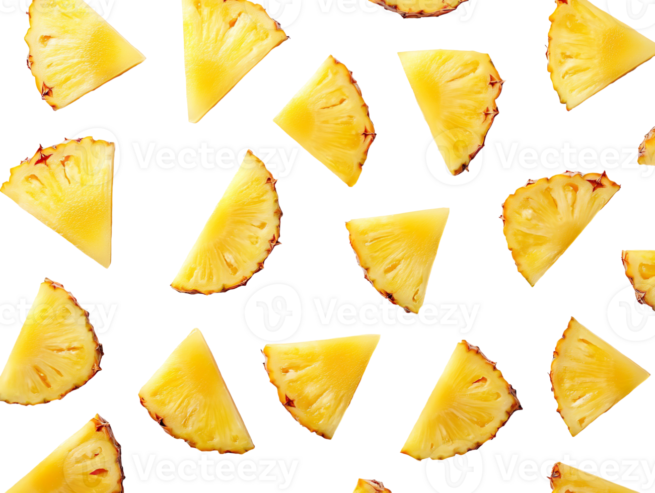 Pineapple slices isolated on transparent background png
