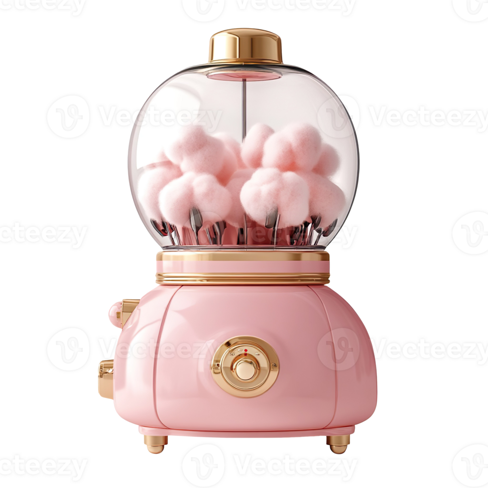 Portable candy cotton machine isolated on transparent background png