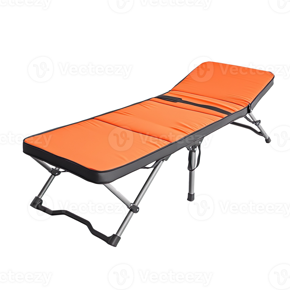 Portable folding bed isolated on a transparent background png
