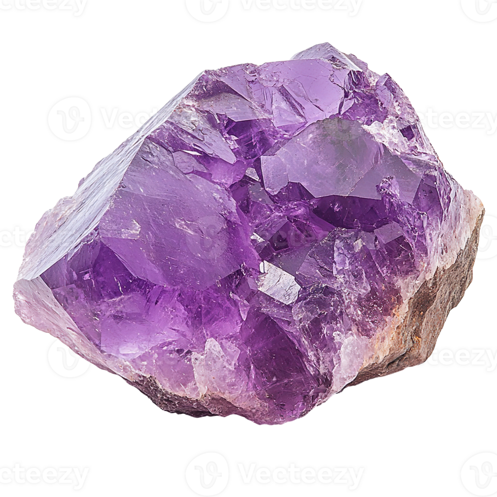 polished amethyst rock isolated on transparent background png