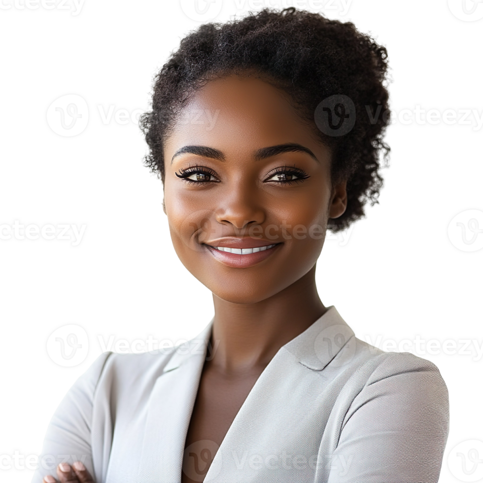 portrait of a smiling african american business woman isolated on transparent background png