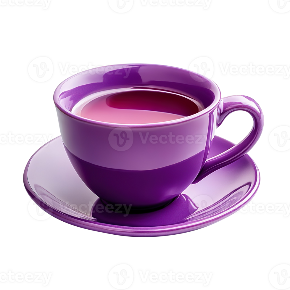 Purple Tea Cup isolated on transparent background png