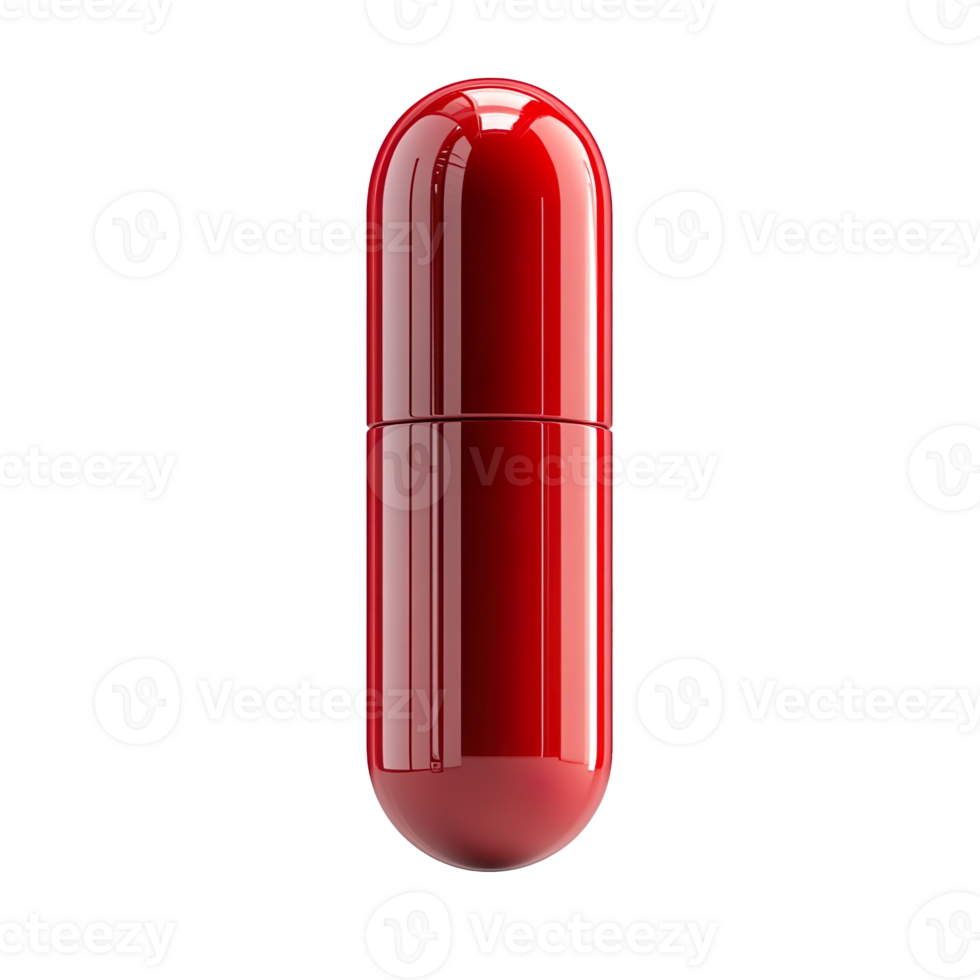 red capsule pill isolated on transparent background png