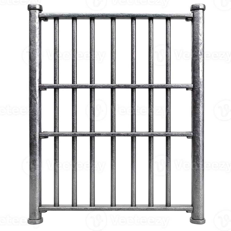 Prison iron bars isolated on transparent background png