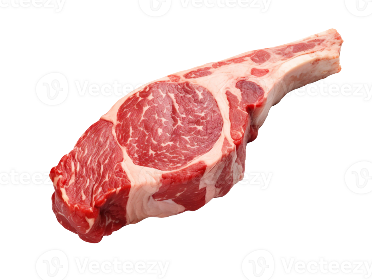 Raw Tomahawk Ribeye Steak isolated on a transparent background png