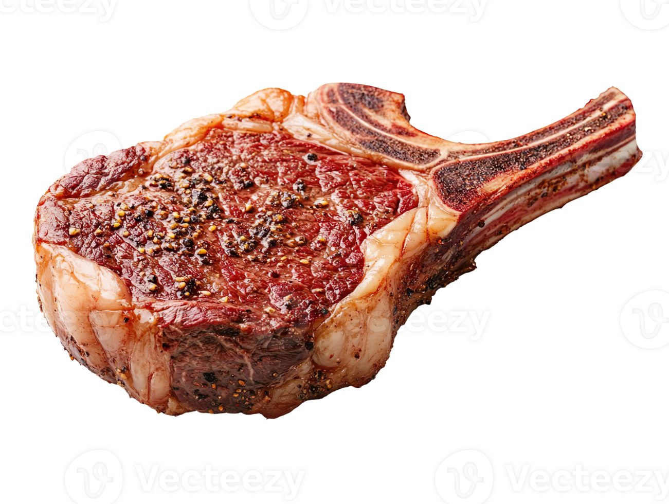 Raw Tomahawk Ribeye Steak isolated on transparent background png