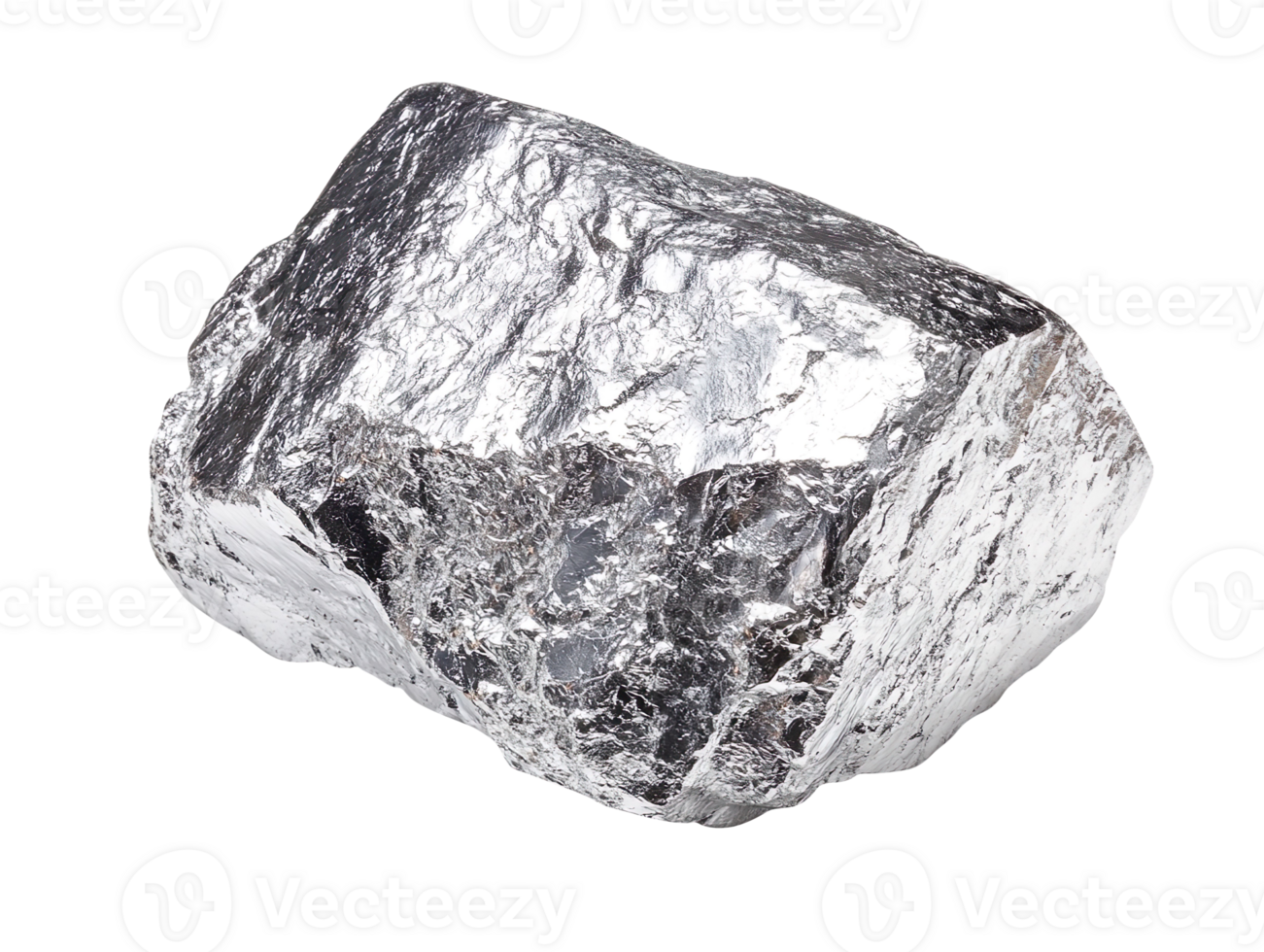 raw silver isolated on transparent background png