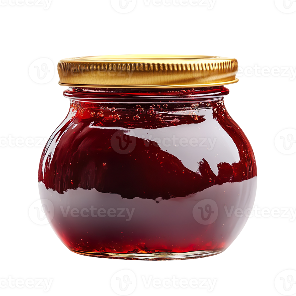 Red jam on jar isolated on transparent background png