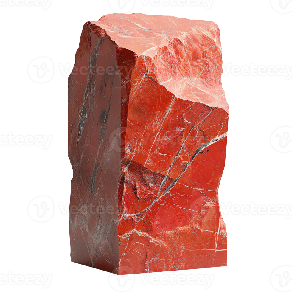 red rock Pedestal with sharp line isolated on transparent background png